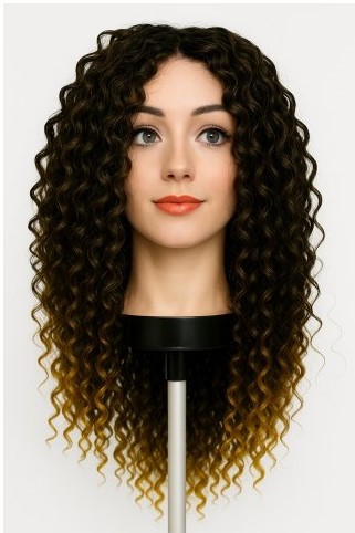 perucă pentru femei - creță cu ombre